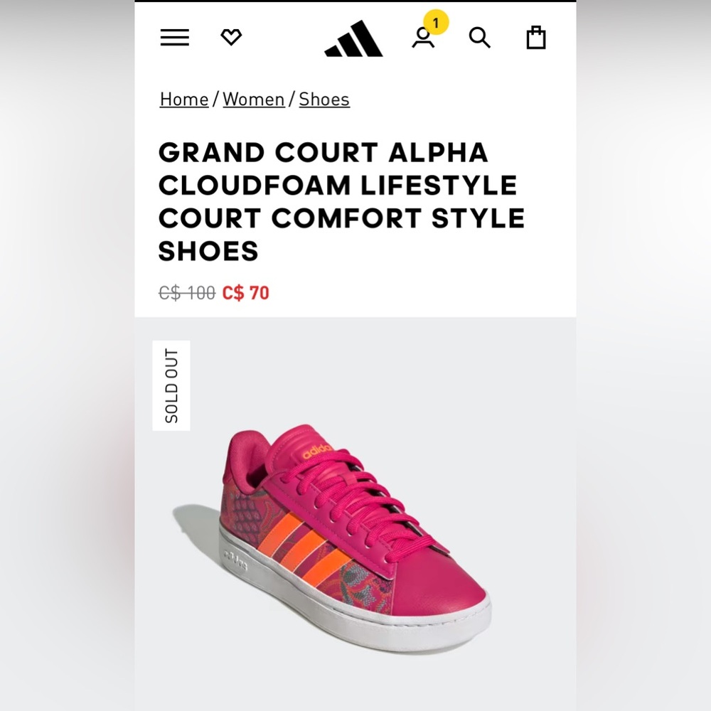 Women’s Sz 9 Adidas x Farm Rio Grand Court Alpha Cloudfoam Comfort Court Shoes